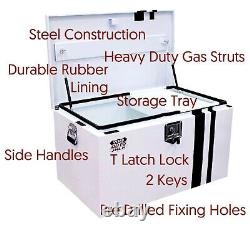 Autojack Large Steel Site Box Tool Storage Van Security Vault Safe Chest 2 Keys