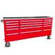 Crytec Pro Cab 72in Red Stainless Steel Drawer Work Bench Tool Box Chest Cabinet