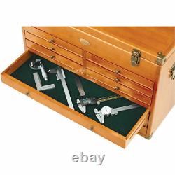 Clarke CMW-9B 9 Drawer Wooden Machinist Tool Chest Felt-lined drawers