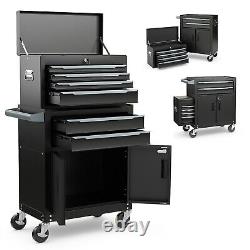 Costway 6-Drawer Rolling Tool Chest 2-in-1 Heavy-Duty Tool Storage Cabinet