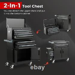 Costway 6-Drawer Rolling Tool Chest 2-in-1 Heavy-Duty Tool Storage Cabinet