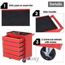 DURHAND 5 Drawer Roller Tool Cabinet Storage Box Workshop Chest Garage Wheeling