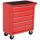 Durhand Roller Tool Cabinet Stoarge Box 5 Drawers Garage Workshop Chest Red