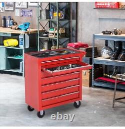 DURHAND Roller Tool Cabinet Storage Chest Box Garage Workshop 7 Drawers Red