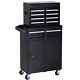 Durhand Tool Chest 2 In 1 Metal Tool Cabinet Storage Box With 5 Drawers Pegboard