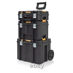 Dewalt TStak 2.0 3 PC Tower Tool Storage Boxes Shallow + Deep Box + Trolley Tote