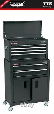 Draper Combined Roller Cabinet and Tool Chest, 6 Drawer, 24, Black 19572