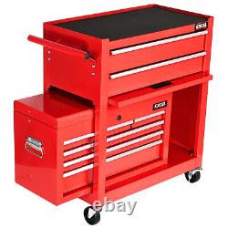 Excel Roller Tool Chest Cabinet 8 Drawers Storage Toolbox Cabinet Mechanics Red