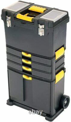 Extra Large Plastic Tool Box On Wheels Rolling Storage Cabinet Chest 3 Drawers