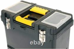 Extra Large Plastic Tool Box On Wheels Rolling Storage Cabinet Chest 3 Drawers