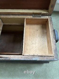 Genuine Antique Victorian Shipwrights /Carpenters Wooden Tool Chest Trunk