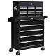 Homcom Rolling Tool Chest Lockable Roller Cabinet With With 14 Drawers Black