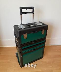 HUAQI 3 IN 1 Mobile Rolling Chest Trolley Cart Cabinet Wheels Tool Storage Box