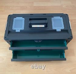 HUAQI 3 Part Mobile Stackable Rolling Chest Trolley Cart Wheels Tool Storage Box