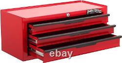 Hilka G301C3BBS Durable 3-Drawer Tool Chest, Red