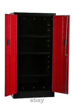 Hilka Tool Cabinet metal red black garage tools storage tall cupboard chest box