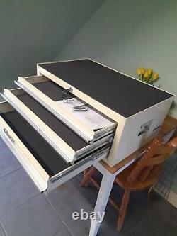 Hilka Tool Chest 3 drawer classic car cream steel metal storage box cabinet unit