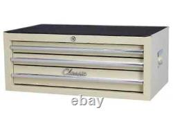 Hilka Tool Chest 3 drawer classic car cream steel metal storage box cabinet unit