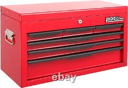 Hilka Tool Chest 6 drawer red steel metal tool box tools storage cabinet unit