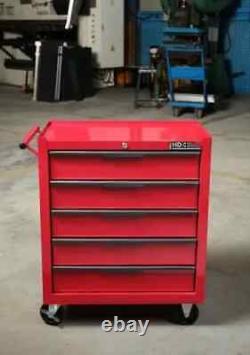 Hilka Tool Chest Trolley 5 drawer red mobile tools storage box roll cab cabinet