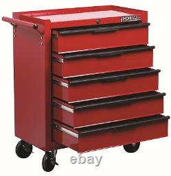Hilka Tool Chest Trolley 5 drawer red mobile tools storage box roll cab cabinet