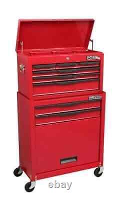 Hilka Tool Chest Trolley 8 drawer red metal storage roller roll cab cabinet box