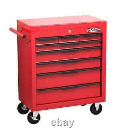 Hilka Tool Trolley Chest 8 drawer red tools storage box roll cab wheels cabinet