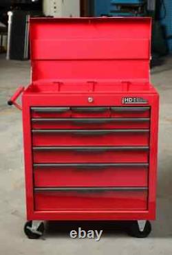 Hilka Tool Trolley Chest 8 drawer red tools storage box roll cab wheels cabinet