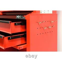 Hilka Tool Trolley Chest red metal garage storage roll cabinet toolbox on wheels