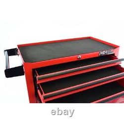 Hilka Tool Trolley Chest red metal garage storage roll cabinet toolbox on wheels