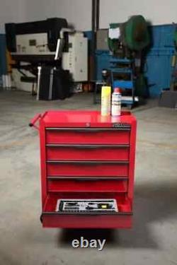 Hilka Tool Trolley Chest red metal garage storage roll cabinet wheels tools box