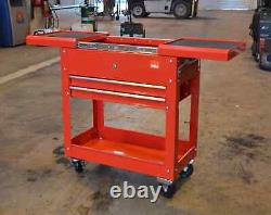 Hilka Tool Trolley red metal garage service tools parts storage chest cart
