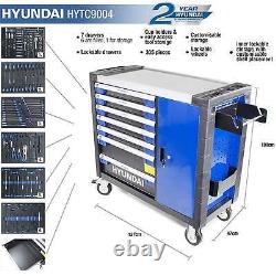 Hyundai 305 Piece 7 Drawer Caster Mounted Roller Premium Tool Chest Cabinet With