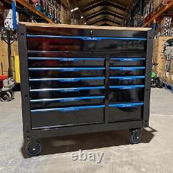 Jumbo 12 Drawer Tool Chest Trolley With 6 Drawers Full Of Tools Plus Wood Top
