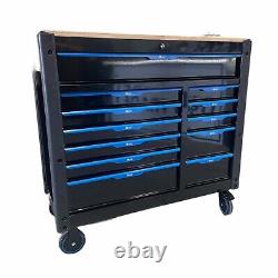 Jumbo Tool Chest Trolley With Empty 12 Drawers and Wood Work Top Roll Cab