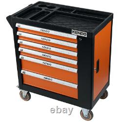 Kendo Tool Trolley Chest with tools 144 Piece Set 6 Drawer XXL Side Cabinet