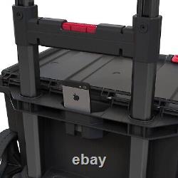 Keter Stack N Roll Modular Wheeled Tool Box Case Organiser DIY Storage On Wheels