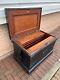 Large Heavy Antique Shipwrights Tool Chest With Fitted Mahogany Interior