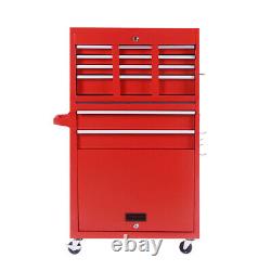 Large Tool Chest Cabinet Garage 8 Drawer Roller Top Chest Box Tools Trolley