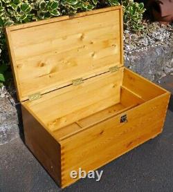 Large Vintage Apprentice Piece Pine Wood Carpenter's Tool Chest Tool Box Trunk