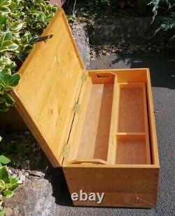 Large Vintage Apprentice Piece Pine Wood Carpenter's Tool Chest Tool Box Trunk