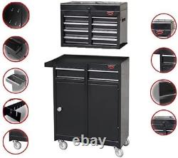 MEDIUM TOOL CHEST TOP CABINET TOP BOX and ROLL (Black)