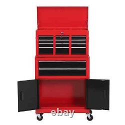 Metal Tool Cabinet on Wheels with 6 Drawers Pegboard Top Chest & Roller Cabinet