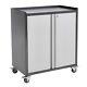 Mobile Metal Storage Cupboard 2 Door Lockable Filing Cabinet Tool Chest Box Cart