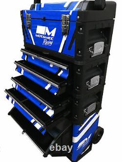 Motamec Racing BLUE Modular Tool Box Trolley Mobile Cart Cabinet Chest C41H