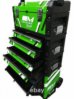 Motamec Racing GREEN Modular Tool Box Trolley Mobile Cart Cabinet Chest C41H
