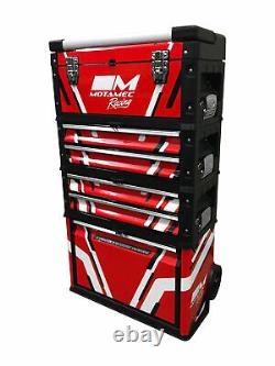 Motamec Racing RED Modular Tool Box Trolley Mobile Cart Stack Cabinet Chest C41H
