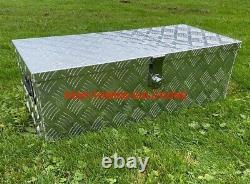 NEW Lockable Aluminium Chequer Plate Toolbox for Trailer Truck Van Lorry Tools