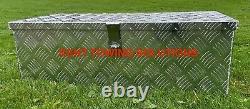 NEW Lockable Aluminium Chequer Plate Toolbox for Trailer Truck Van Lorry Tools