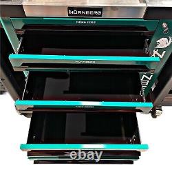 Nurnberg Tool Chest Trolley With 7 Drawers EMPTY Green/Black New